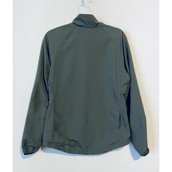 Nike Windbreaker Jacket Womens Medium Gray Swoosh Asymmetrical Full Zip Running - Picture 4 of 8